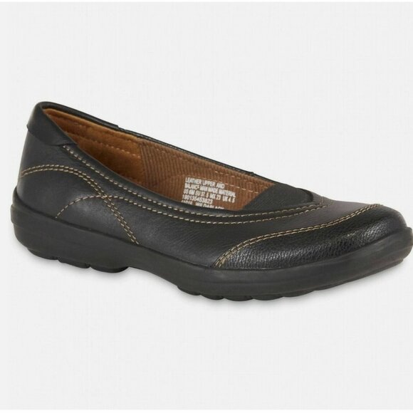 Thom McAn Zala Brown Leather Ballet Loafer Slip-On Flat Shoes - Picture 1 of 9